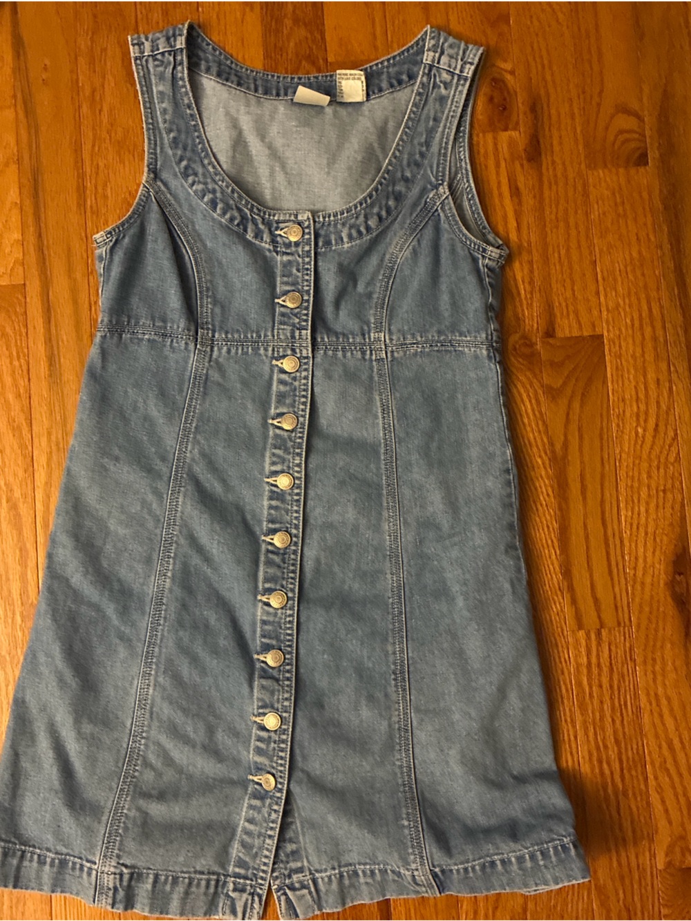 GAP Light Blue Denim Button-Front Overall Dress